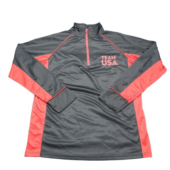 Team USA Jacket Mens M Red Black Mock Neck Zipper Soccer World Cup jacket - Picture 1 of 16